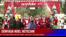 Dünyada yeni yıl heyecanı: Noel babalar kayak yaptı