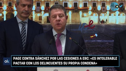 Page contra Sánchez por las cesiones a ERC: «Es intolerable pactar con los delincuentes su condena»