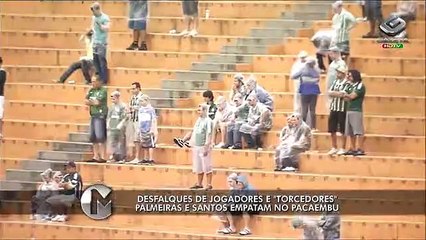 Bastidores de Palmeiras e Santos no Pacaembu
