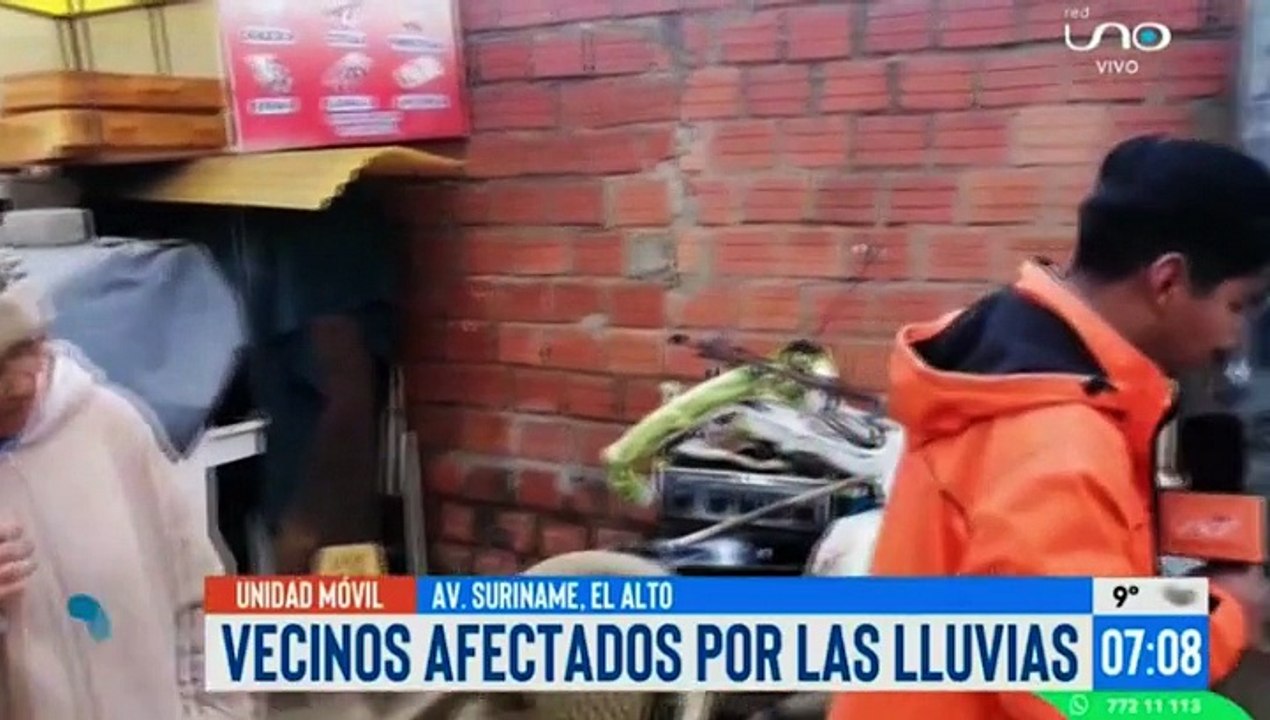 Varias casas resultan afectadas por las intensas lluvias en El Alto