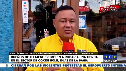 ¡Rateros dejaron como "salón de baile" una tienda en la turística, isla de Roatán!