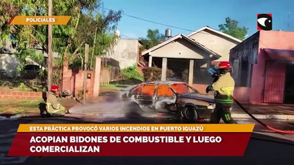 Acopian bidones de combustible y luego comercializan