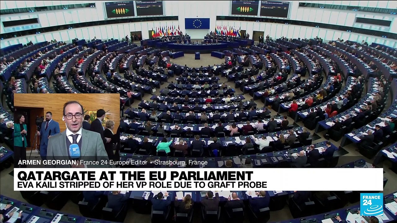 EU parliament sacks vice president charged in Qatar bribe probe