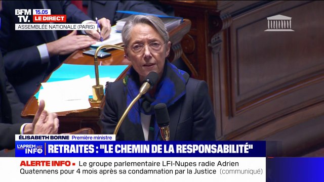 Notre cap ne dévie pas : Élisabeth Borne répond à Mathilde Panot, la présidente du groupe LFI sur la réforme des retraites