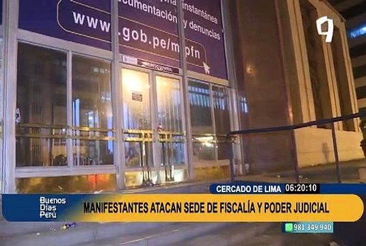 Av. Abancay: manifestantes causaron destrozos en sede del Poder Judicial y Fiscalía