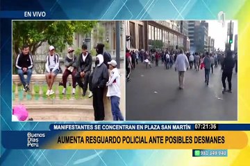 Ante posibles desmanes: fuerte contingente policial resguarda la Plaza San Martín