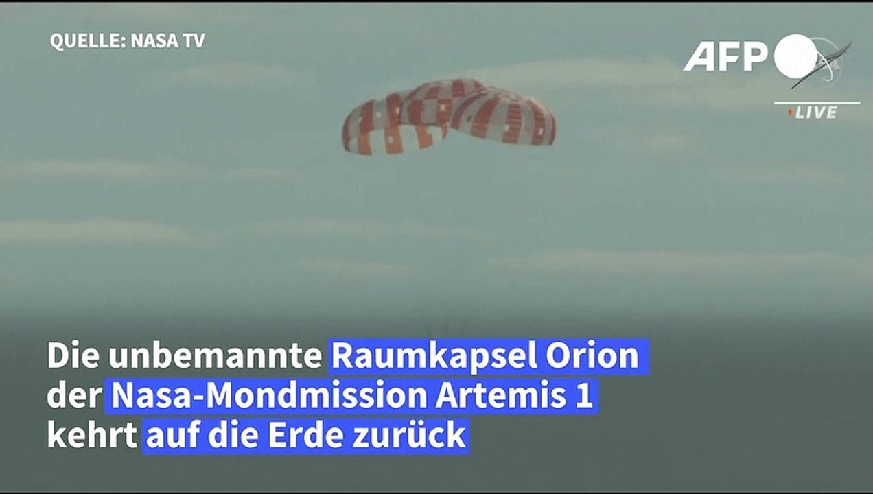 Raumkapsel Orion nach Mondmission Artemis 1 zur Erde zurückgekehrt