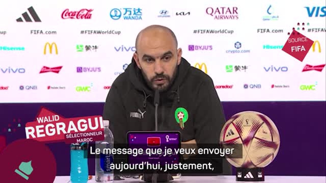 Maroc - Regragui : "Pas là pour être contents juste d'avoir mis l'Afrique en demi-finale de Coupe du monde"