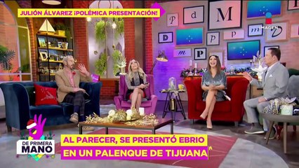 ¡Ni una más! Julión Álvarez pasadito de copas en pleno show