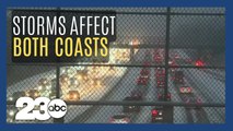 Two major storms affect the East and West Coast