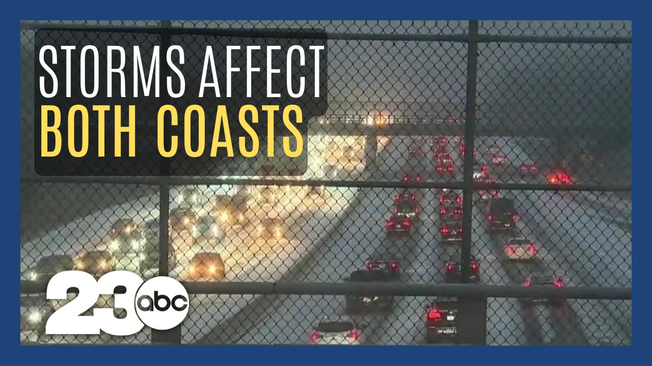 Two major storms affect the East and West Coast