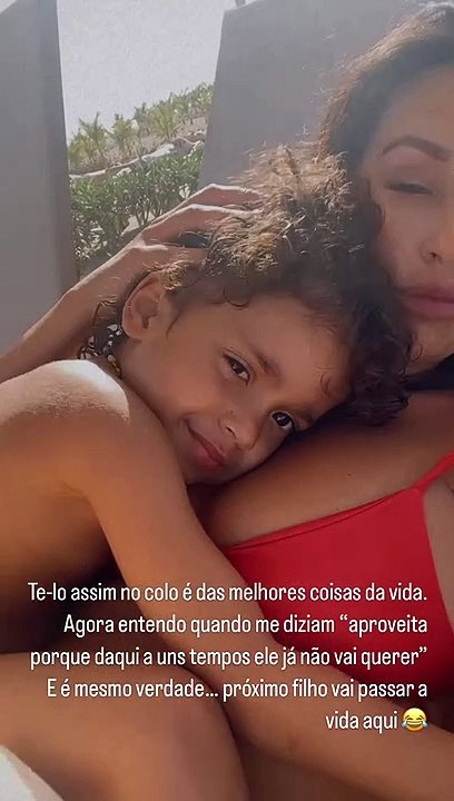 Rita Pereira com o filho Lonô