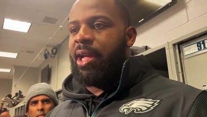 Descargar video: Fletcher Cox after Eagles beat Giants, 48-22