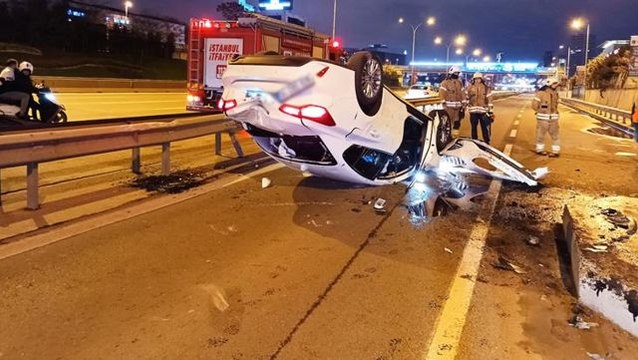 Alkollü sürücü defalarca takla atan araçtan burnu bile kanamadan kurtuldu