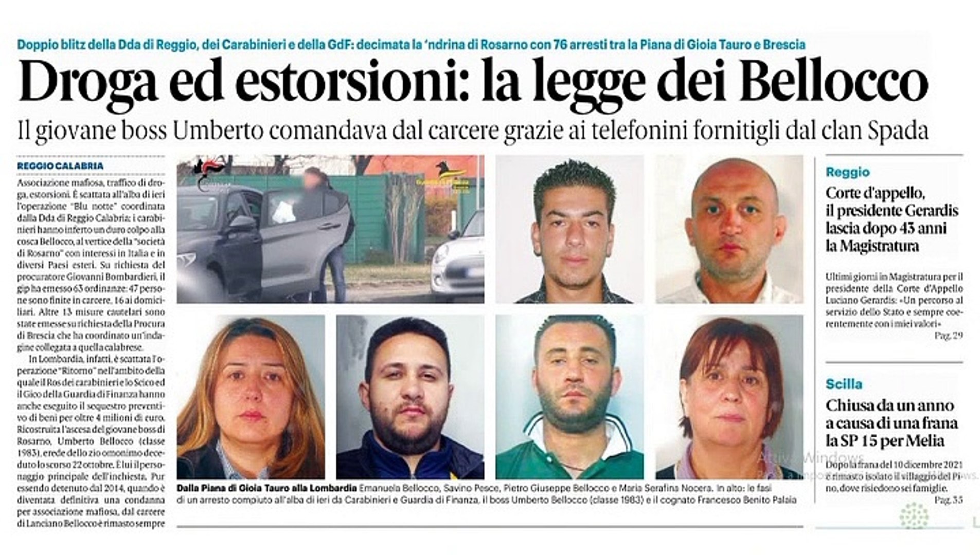 Operazione Carabinieri contro la ‘ndrangheta a Reggio Calabria, image size:1905x1080