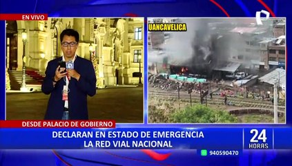 Ministro de Defensa declara en emergencia la Red Vial nacional tras ola de protestas