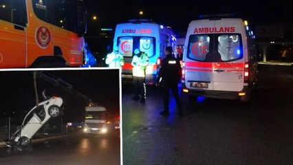 Kontrolden çıkan otomobil çaya uçtu: 1 ölü, 3 yaralı