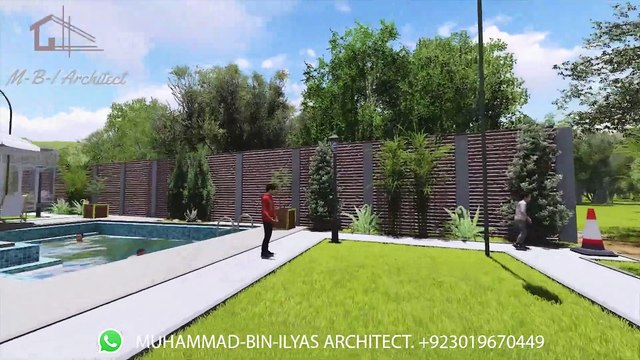 Home Lawn Plan + Swiming Pool - Designed by Muhammad-Bin-Ilyas Architect.