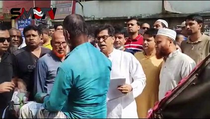 গণসমাবেশর উপলক্ষে লিফলেট বিতরণ করেন বিএনপি