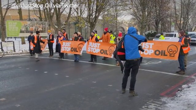 Just Stop Oil march down Green Lanes, North London, in protest against Cumbrian coal mine