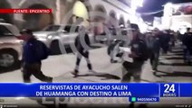 Reservistas de Ayacucho salen de Huamanga con destino a Lima, según Epicentro
