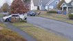 Guy Stealing Packages From Doorsteps of Random Houses Slips and Gets Instant Karma