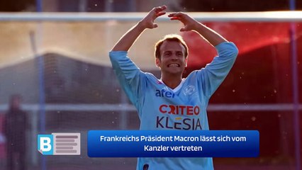 Descargar video: Frankreichs Präsident Macron lässt sich vom Kanzler vertreten