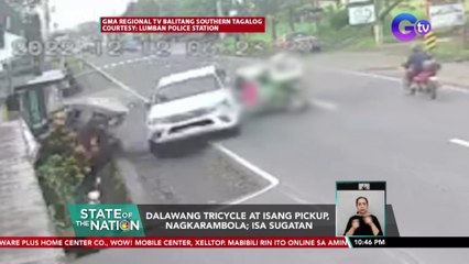 Dalawang tricycle at isang pickup, nagkarambola; isa sugatan | SONA