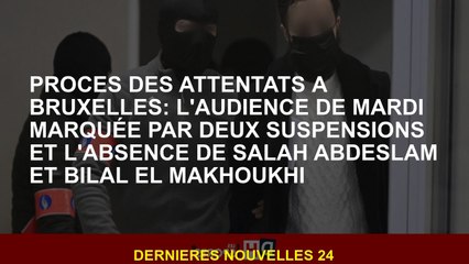 Procès des attaques à Bruxelles: l'audience de mardi marquée par deux suspensions et l'absence de Sa