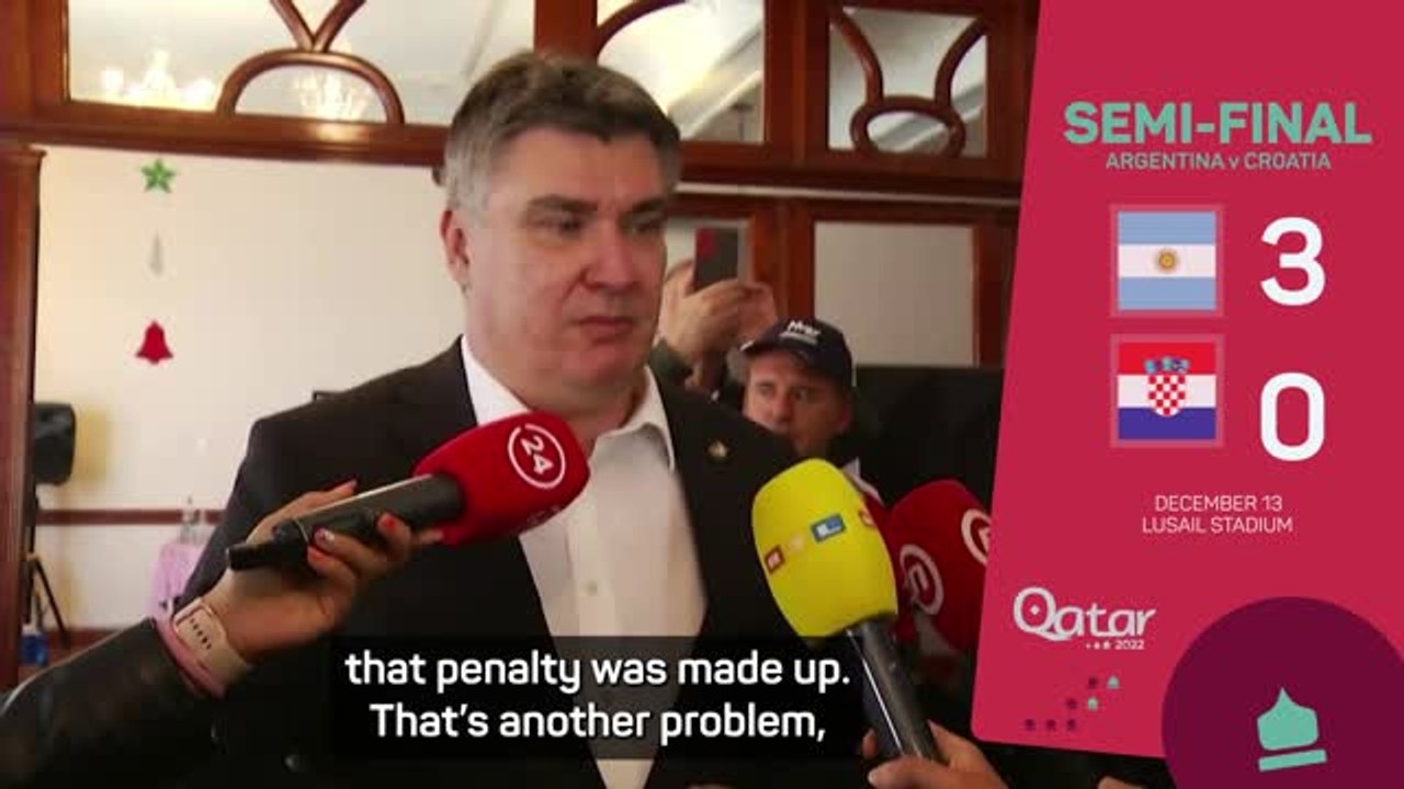 Croatia president hits out at penalty calls after semi-final defeat