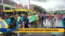 Cusco: manifestantes atacan con piedras y palos instalaciones de Compañía de Televisión Cusqueña