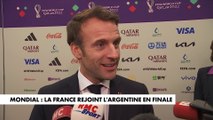 La réaction d'Emmanuel Macron après la qualification de l'Equipe de France pour la finale de la Coupe du monde 2022