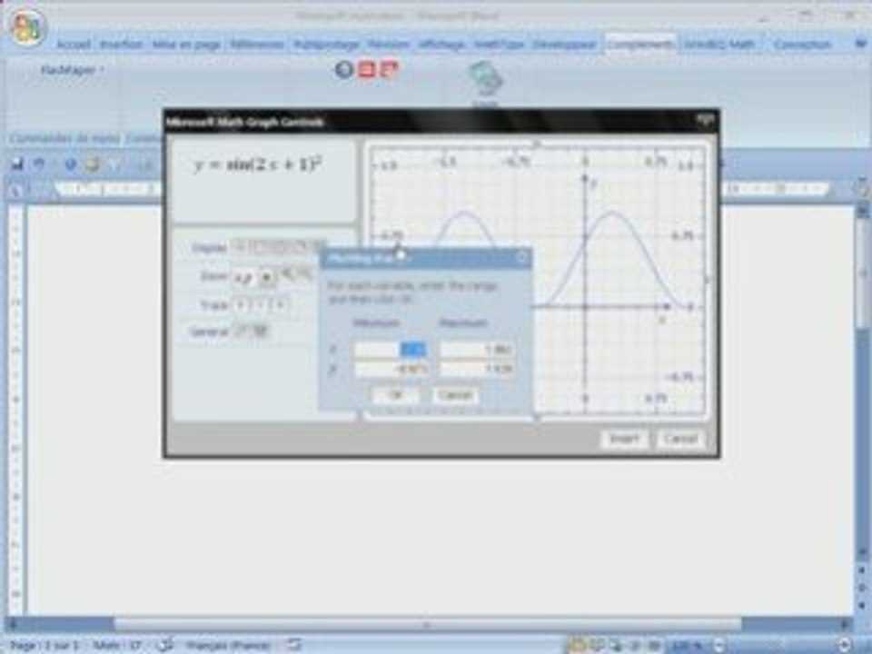 Les maths avec Microsoft Office : équations, graphiques