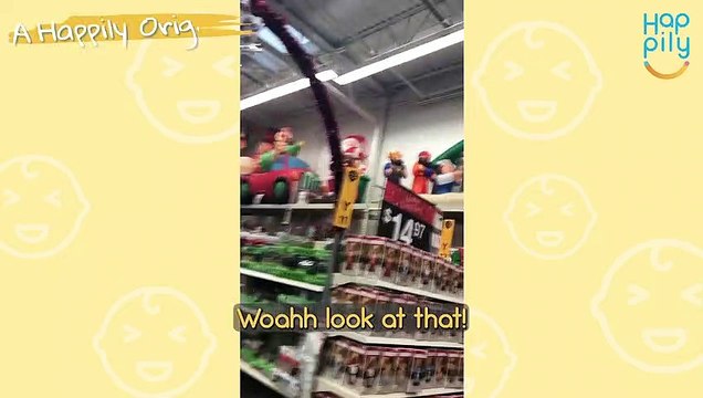 One-year-old gobsmacked seeing Christmas decorations for the first time