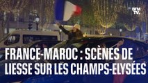 France-Maroc: scènes de liesse sur les Champs-Élysées après la qualification des Bleus en finale de la Coupe du monde