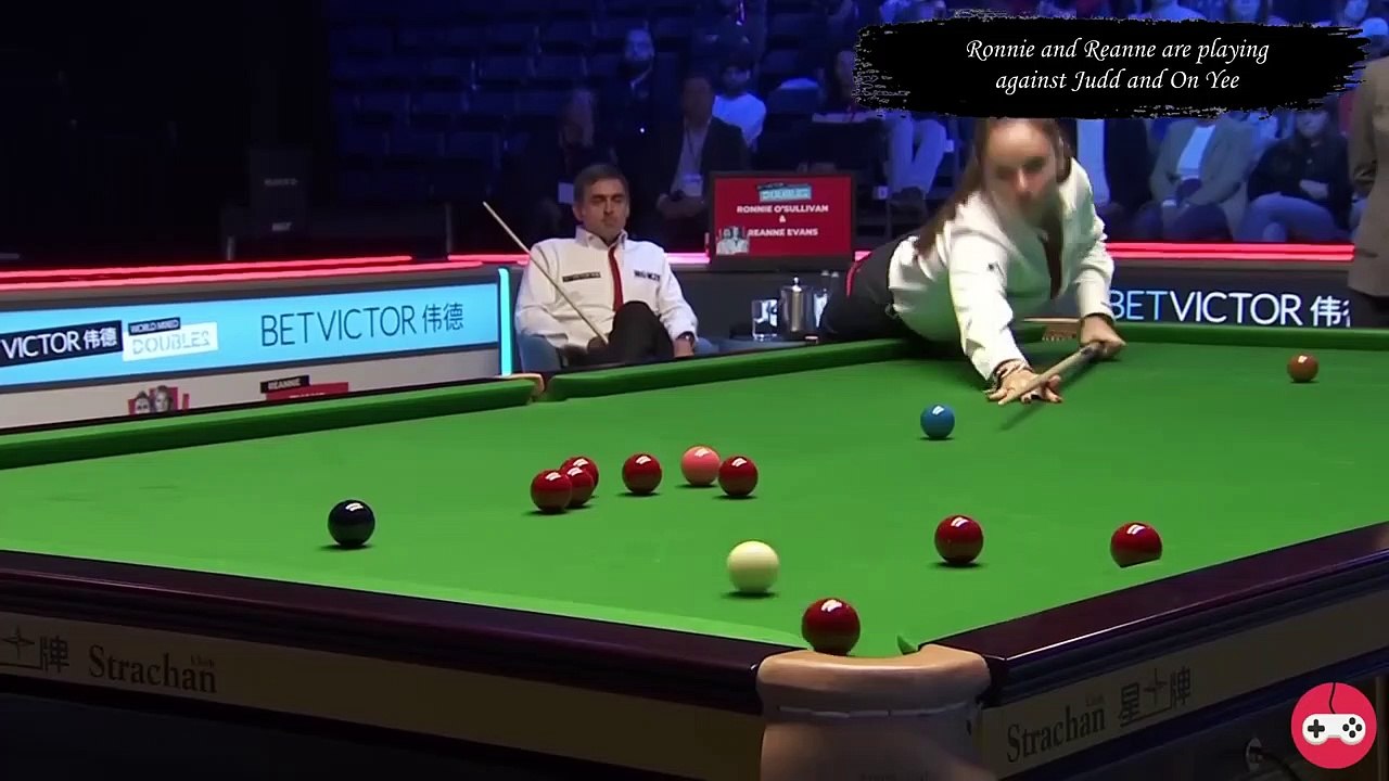SNOOKER REANNE EVANS SHOWS HER SKILLS WORLD MIXED DOUBLES 2022