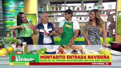 Nicolás preparó un ‘montadito’, una exótica entrada navideña