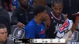 Anthony Edwards makes Kawhi Leonard laugh after the game