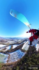 Paragliding Santa Claus Rides on Dog