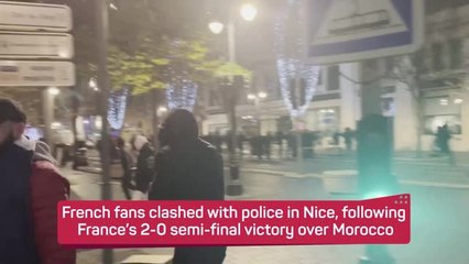 French fans face off against police in Nice