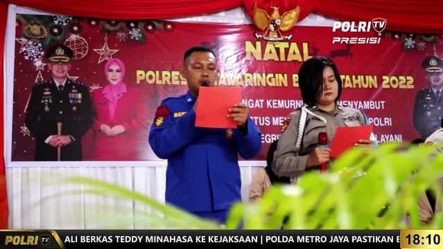 Polres Kotawaringin Barat Melaksanakan Natal Bersama Keluarga Bertempat Di Aula Patriatama Polres Kotawaringin Barat