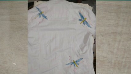 Custom painting on Denim jacket by Dragonfly