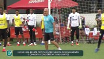 Lucas Lima rebate críticas e comenta concorrência no Santos
