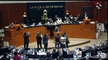 La senadora Xóchitl Gálvez durante la discusión