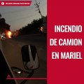 Incendio de camión en Mariel