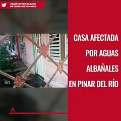 Casa afectada por aguas albañales en Pinar del Río.