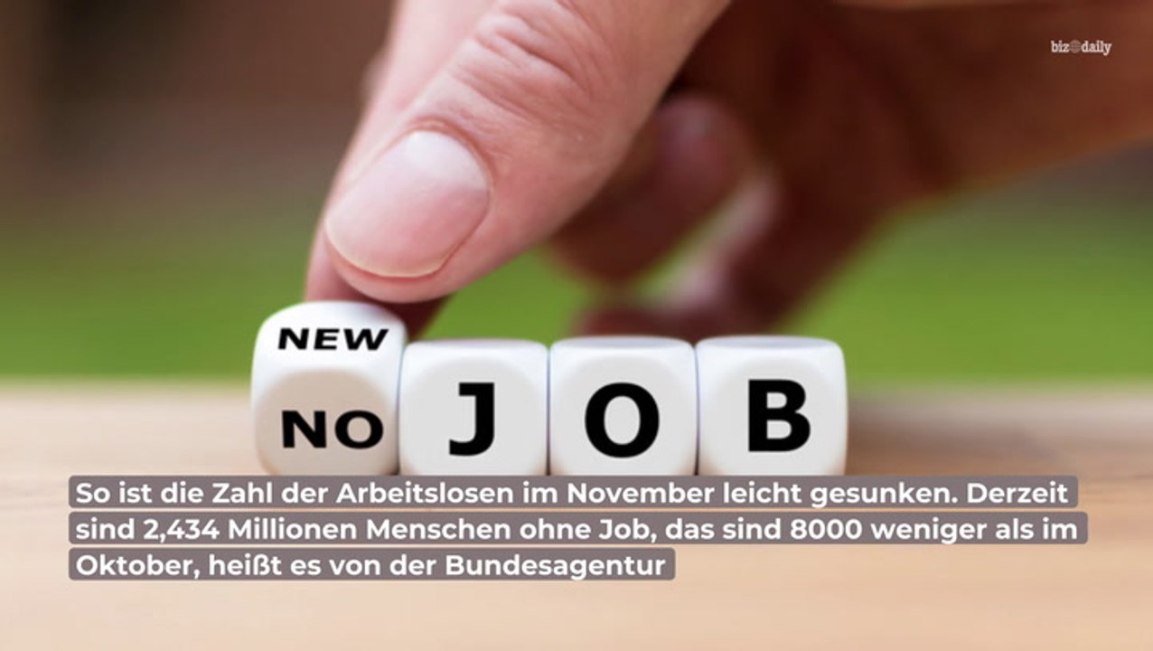 Zahl der Arbeitslosen im November leicht gesunken