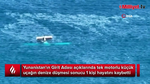 Girit açıklarında küçük uçak denize düştü: 1 ölü
