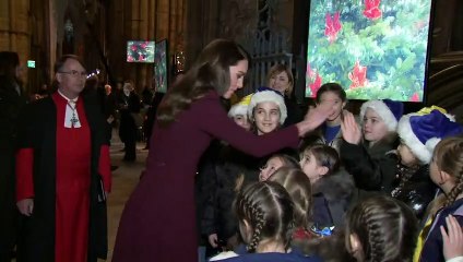 Kate meets guests at carol service dedicated to late Queen