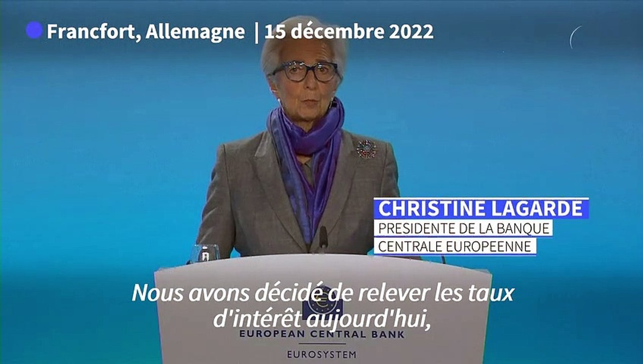 La BCE déterminée à poursuivre ses hausses de taux pour combattre une inflation "trop élevée"